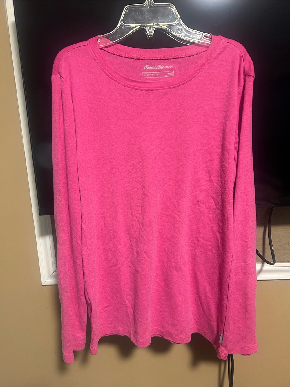 Eddie Bauer Women's Long Sleeve Crewneck Top - Bright Pink